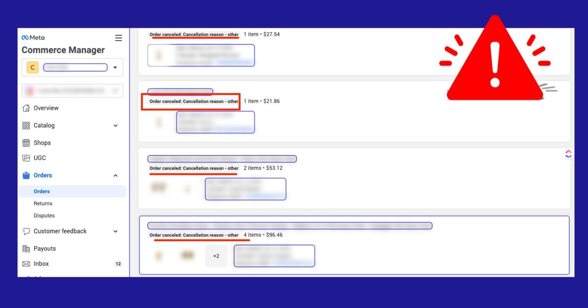 Troubleshooting: Facebook Shop Orders Auto Cancelling